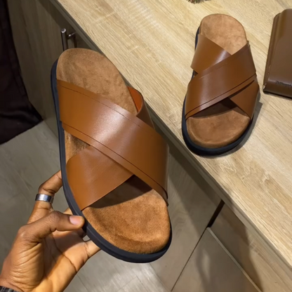 Men's Brown Cork Slippers