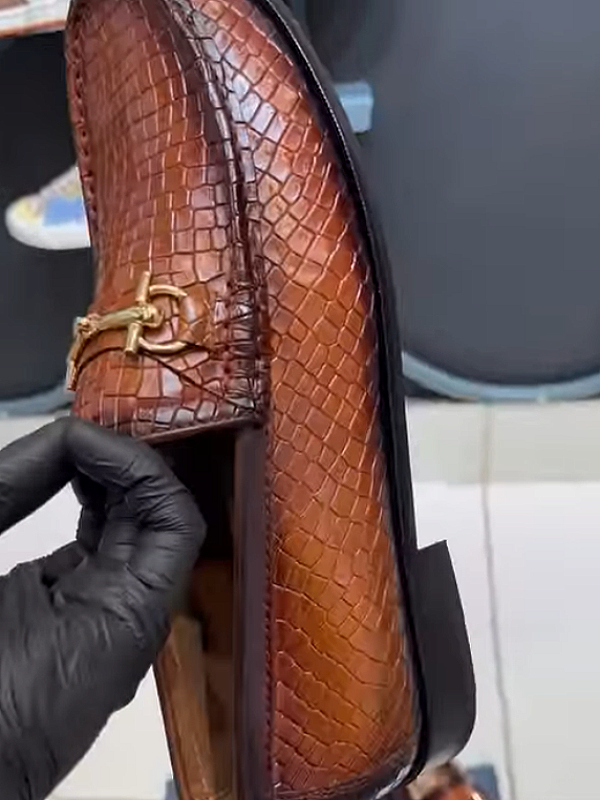 Handmade Men's Crocodile Leather Shoes