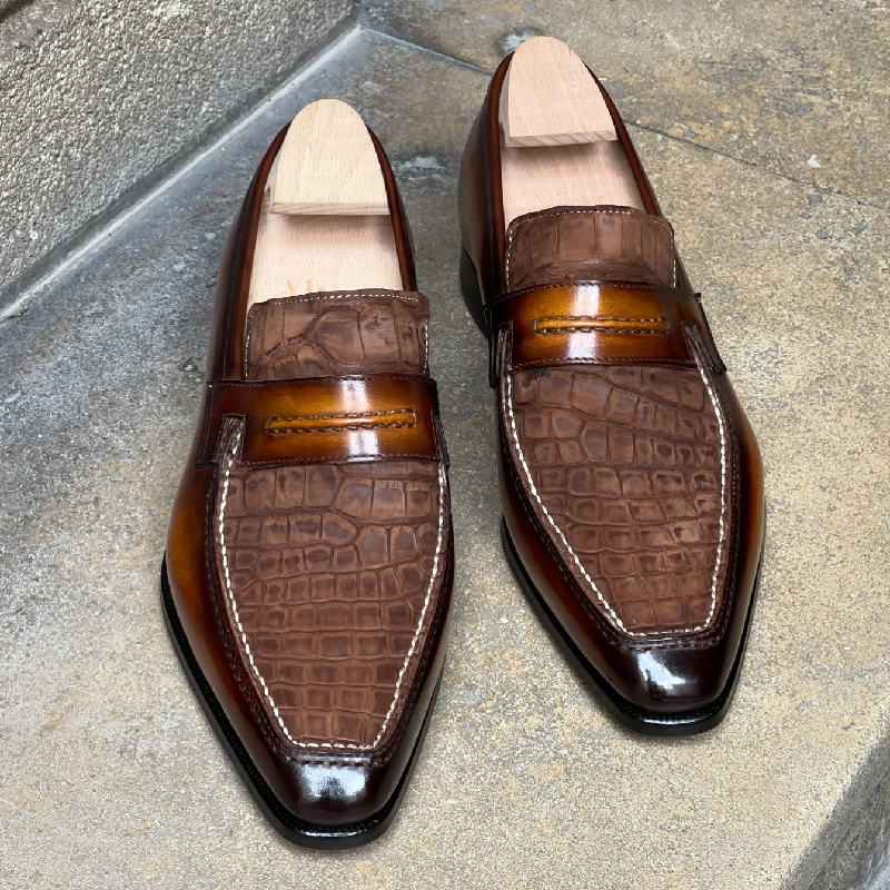 Men's Luxury Crocodile Leather Loafers