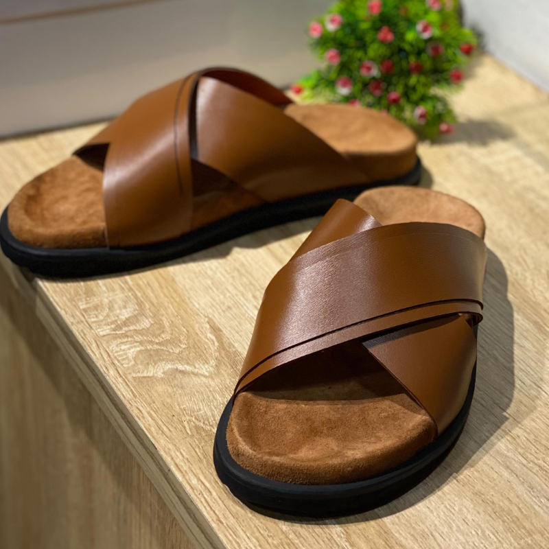 Men's Brown Cork Slippers