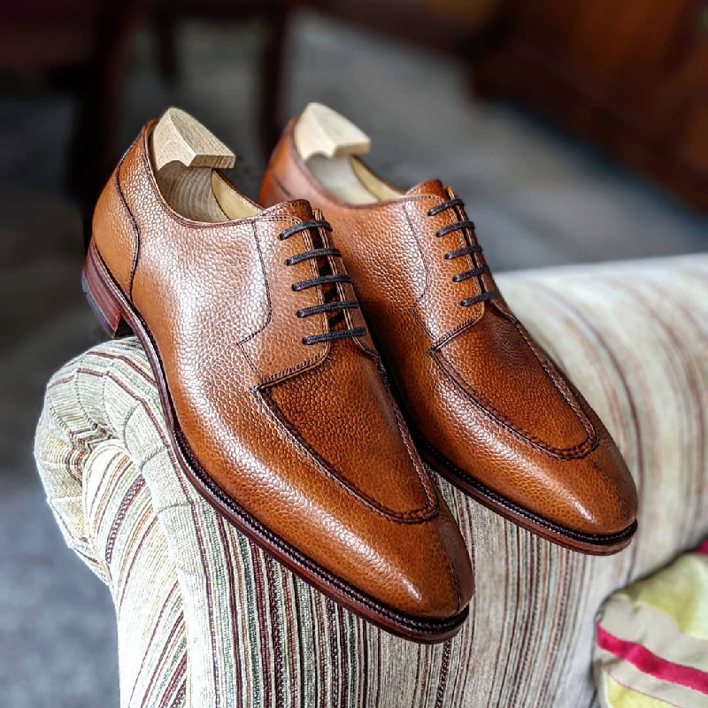 Handmade Split Toe Cowhide Formal Derby