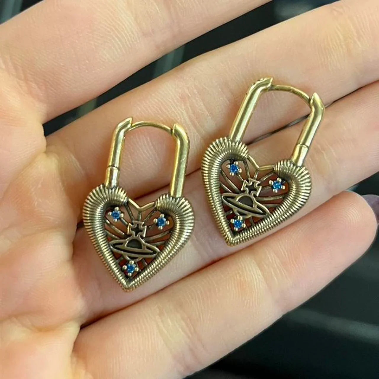 Heart Padlock Earrings