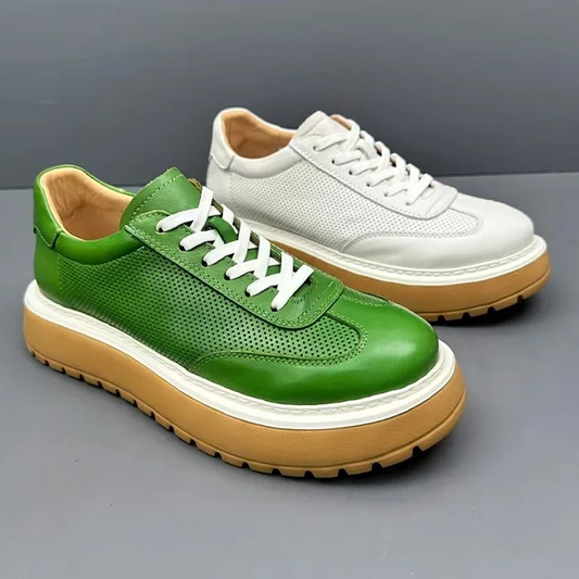 Retro Dermis Ventilate Hollow Fallow Leather Shoes