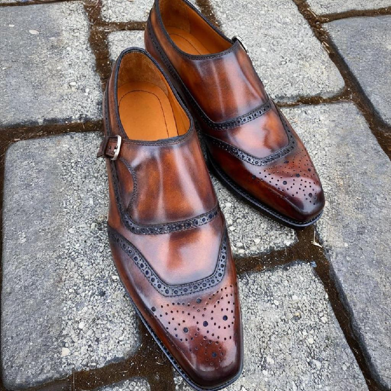 Handmade Men's Calfskin Formal Monk