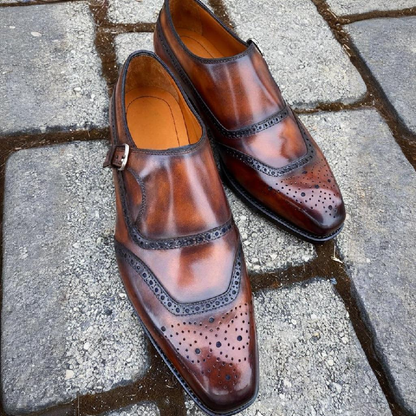 Handmade Men's Calfskin Formal Monk