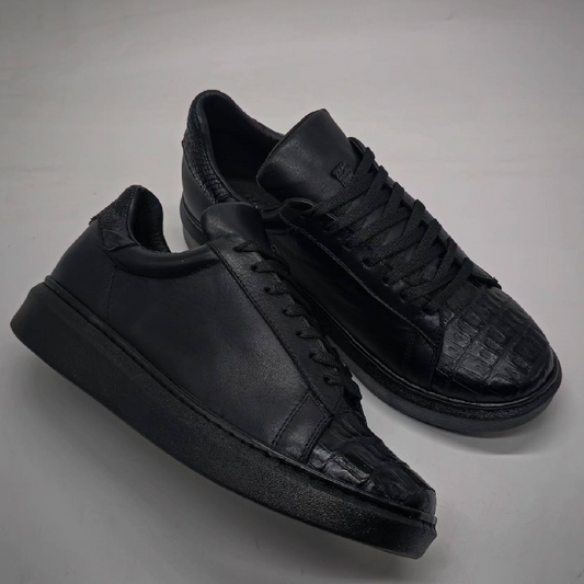 Classic Crocodile Leather Men's Board Shoes