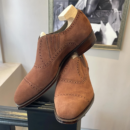 Handmade Men's Suede Lace-Up Oxford Shoes