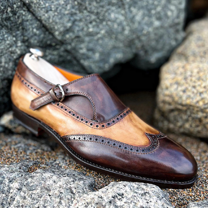 Handmade Men's Calfskin Formal Monk