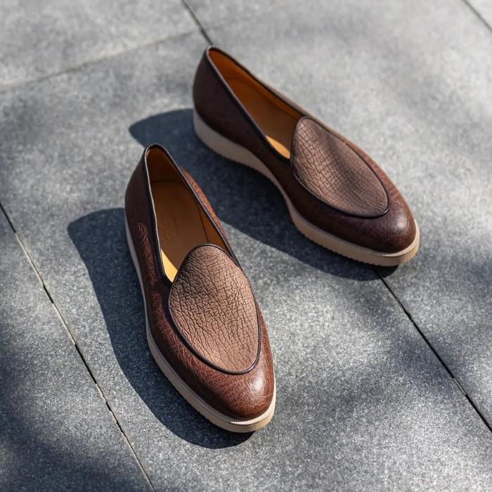 Kudu & Sharkskin Belgian Loafers