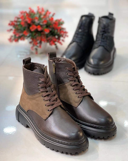 Men's Handmade Lace-Up Leather Boots