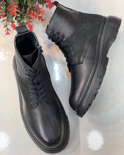 Men's Handmade Lace-Up Leather Boots