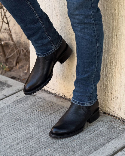 Solid Color Handmade Cowhide Ankle Boots