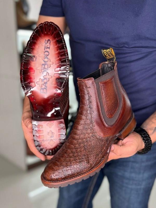 Cinnamon Python Cowboy Bootie