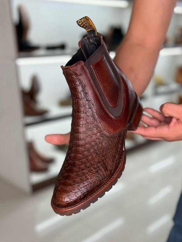 Cinnamon Python Cowboy Bootie