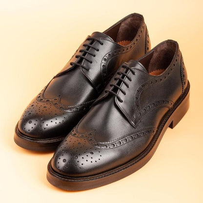 Leather Derby Carved Gentleman's Shoes