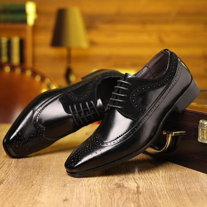 New Carved Flower Block Oxford Dress Shoes