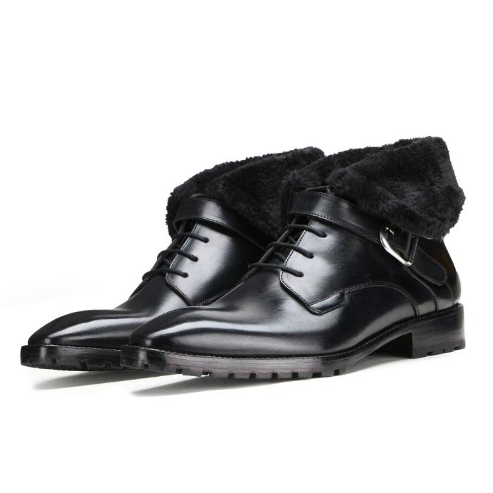 Stalwart Black Designer Fur Boots