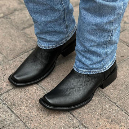 Men’s Genuine Leather Round Toe Roper Western Boots