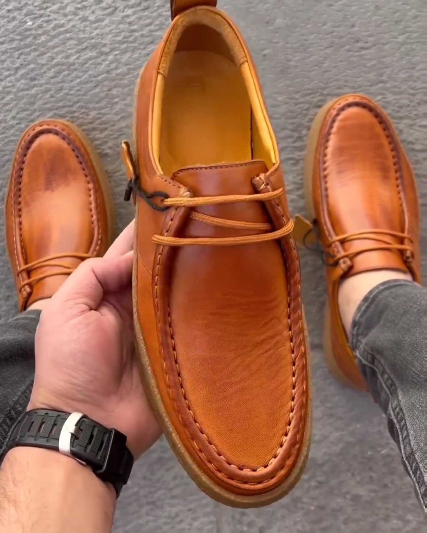 Men's Thick Sole Leather Shoes