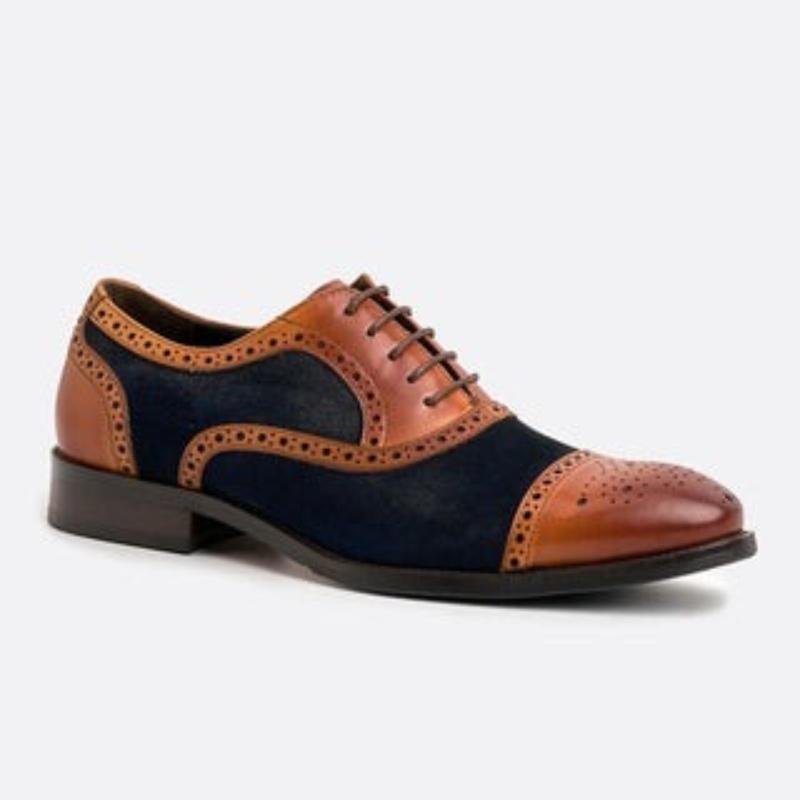 Navy/Tan Oxford Laced Shoes