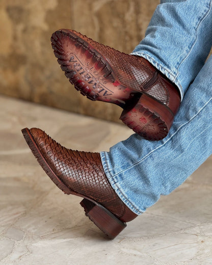 Italian Handmade Python Western Boots