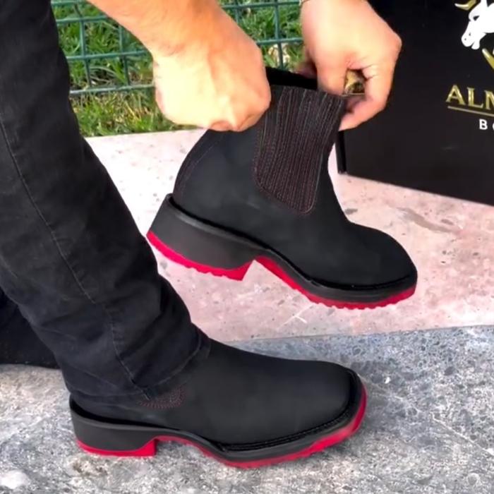 Red Sole Bull Bootie