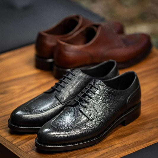 London Grained Rubber Sole Leather Shoes