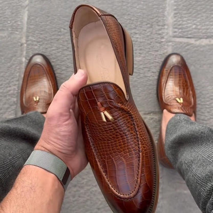 Men's One-Step Crocodile Loafers