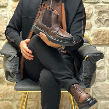 Men's Brown Chelsea Leather Boots