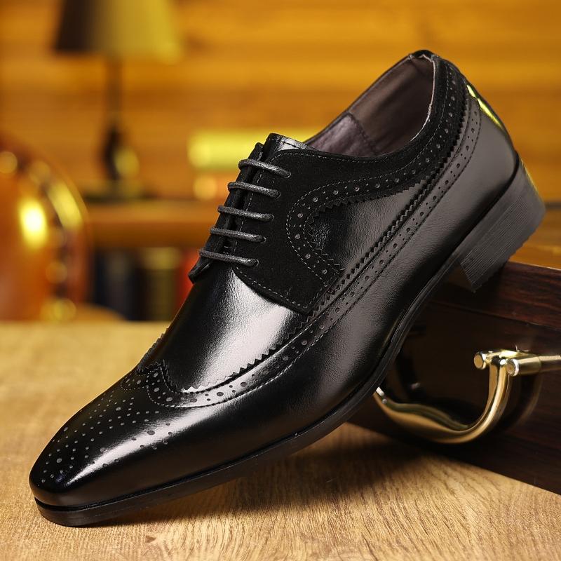 New Carved Flower Block Oxford Dress Shoes