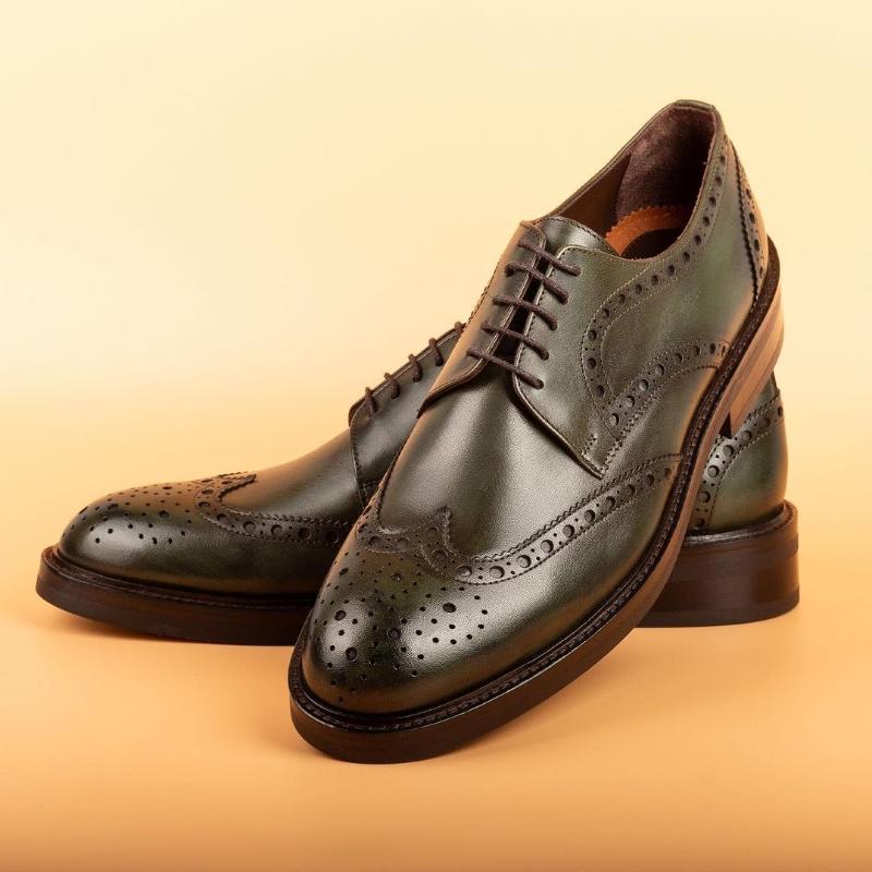 Leather Derby Carved Gentleman's Shoes