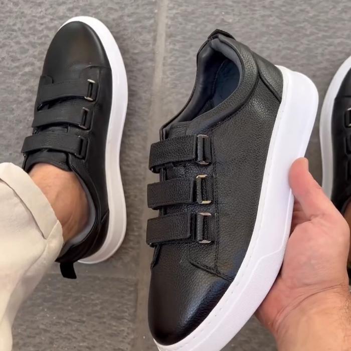 Velcro Casual Men's Leather Shoes