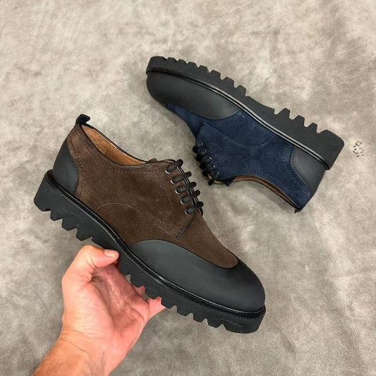 Suede Derby Leather Shoes