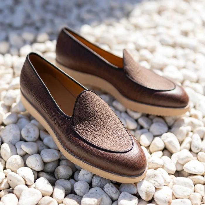 Kudu & Sharkskin Belgian Loafers