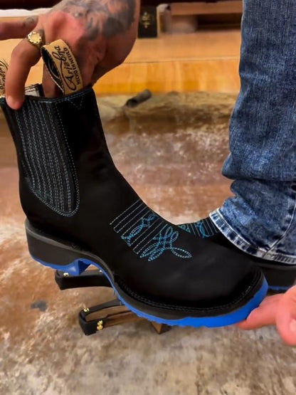 Ankle Boots In Blue Sole For Work