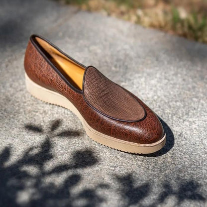 Kudu & Sharkskin Belgian Loafers