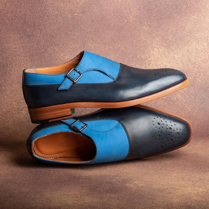 Lorenzo Rust Single Monk Strap Shoes