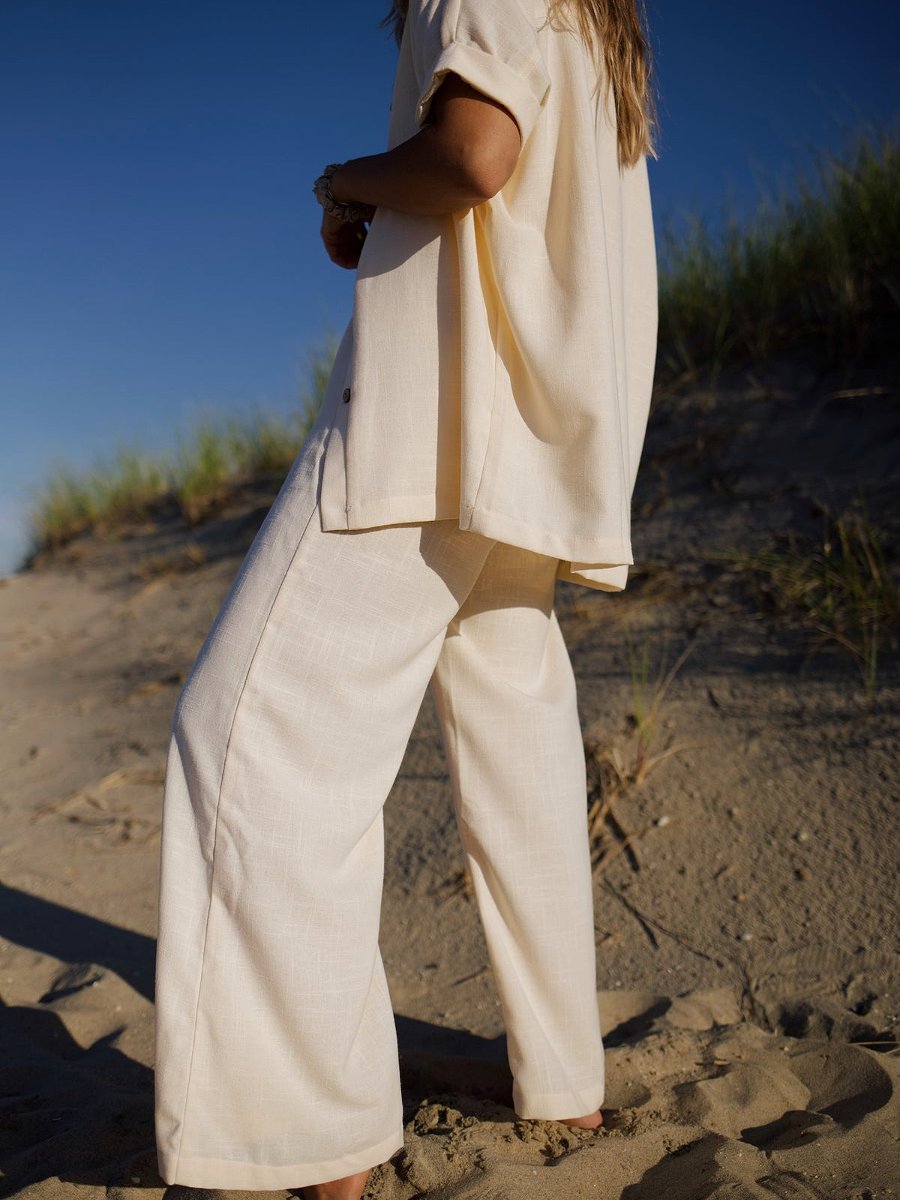 Lazy Short Sleeve Button Suit