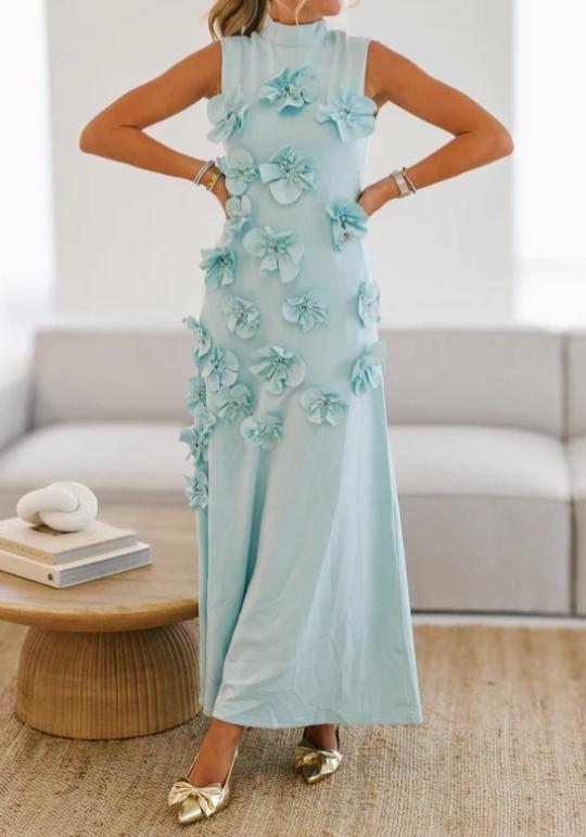 Gorgeous Flower Sleeveless Maxi Dress