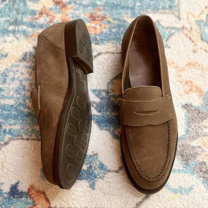 Slate Suede Harvard Loafers Shoes