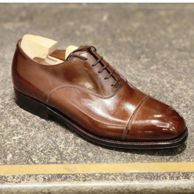 Brown Straight Toe Leather Oxfords