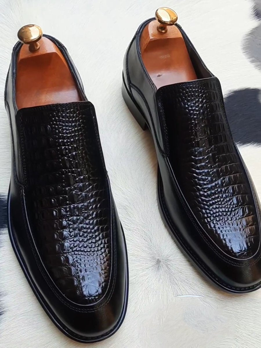 Black Alligator With Calf Leather Shoes