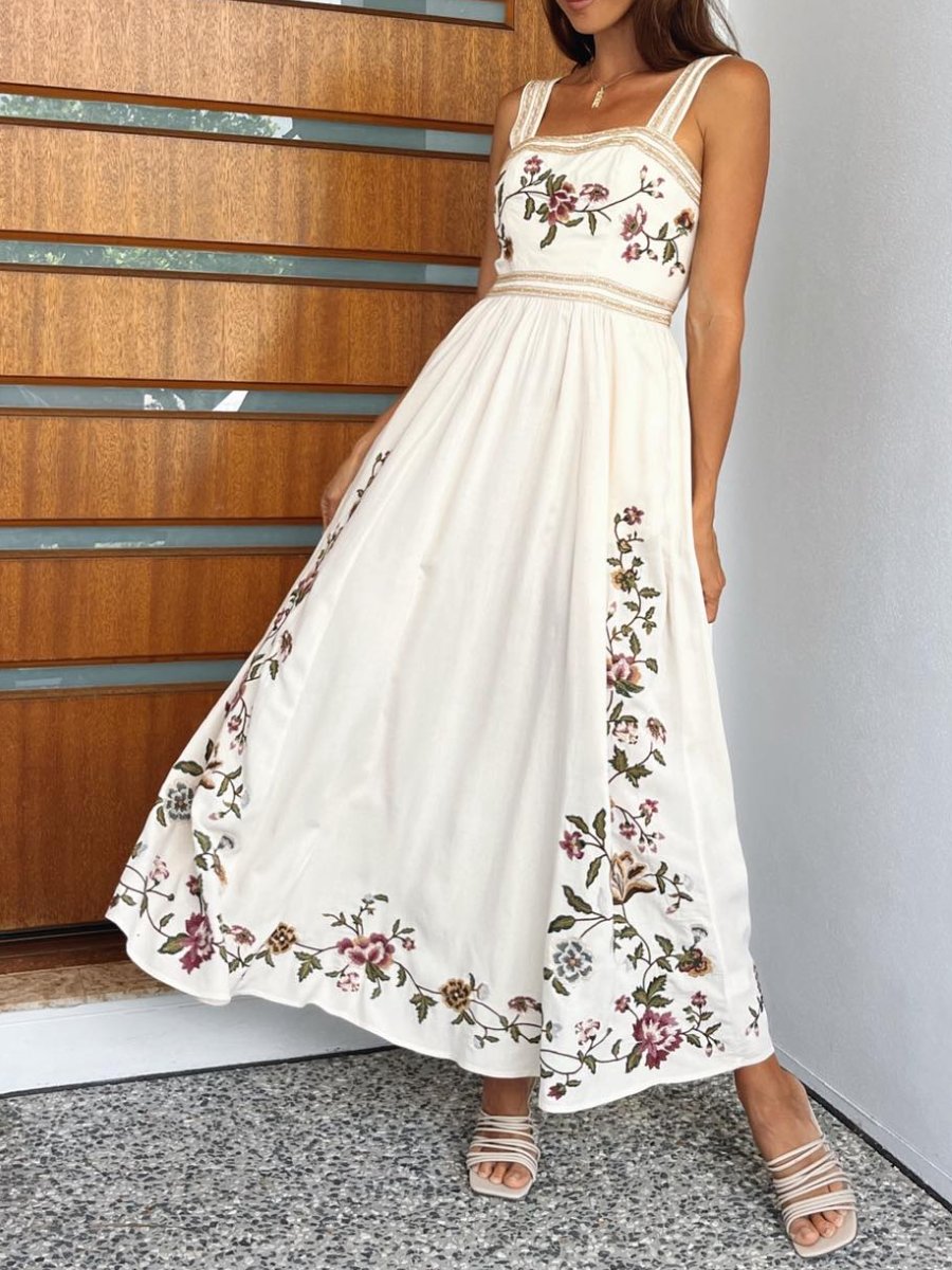 Embroidered Elegant Summer Dress