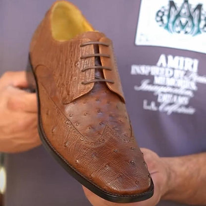 Ostrich Lace-up Dress Shoes