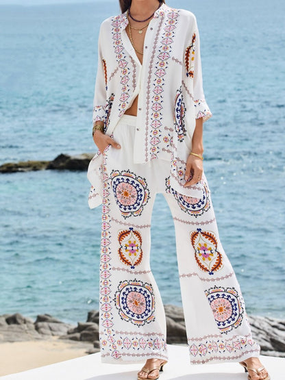 Sophisticated Printed Loose Suit