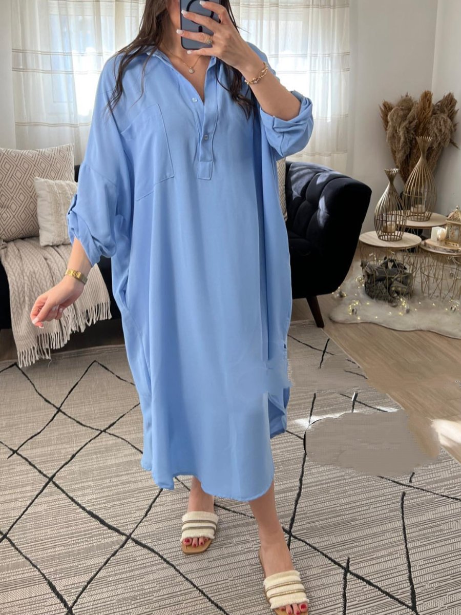 Casual Loose Midi Shirtdress