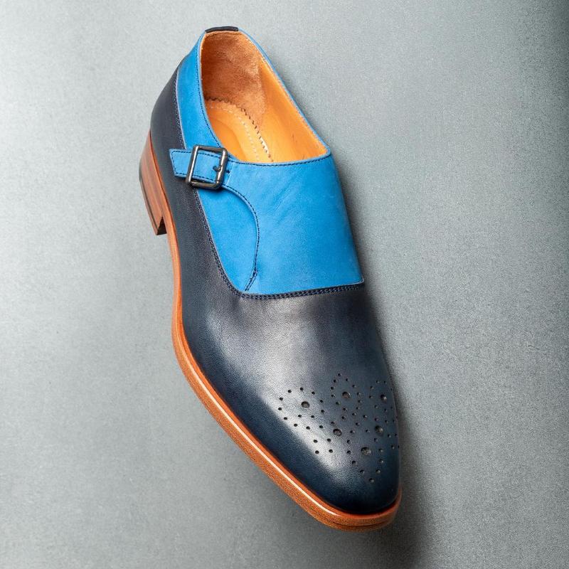 Lorenzo Rust Single Monk Strap Shoes