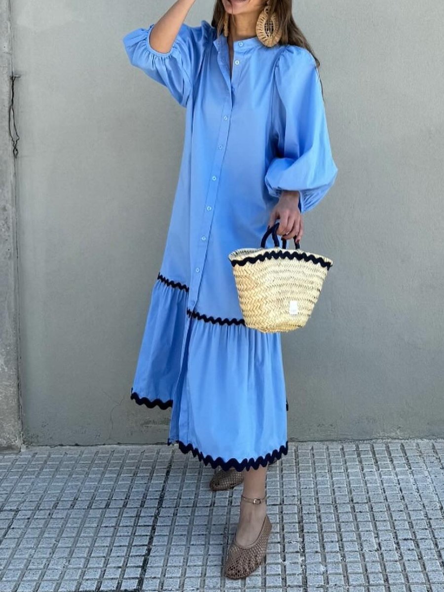 The Loose Mid-sleeve Maxi Dress