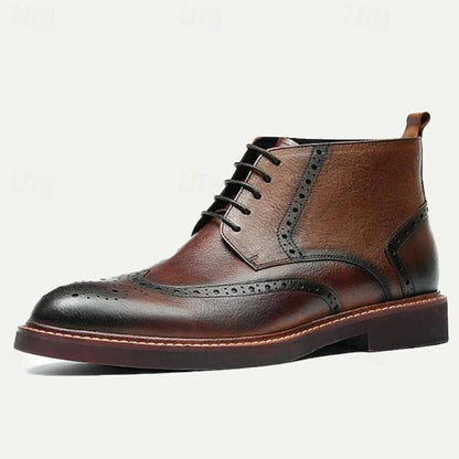 Men's Premium Leather Brogue Boots