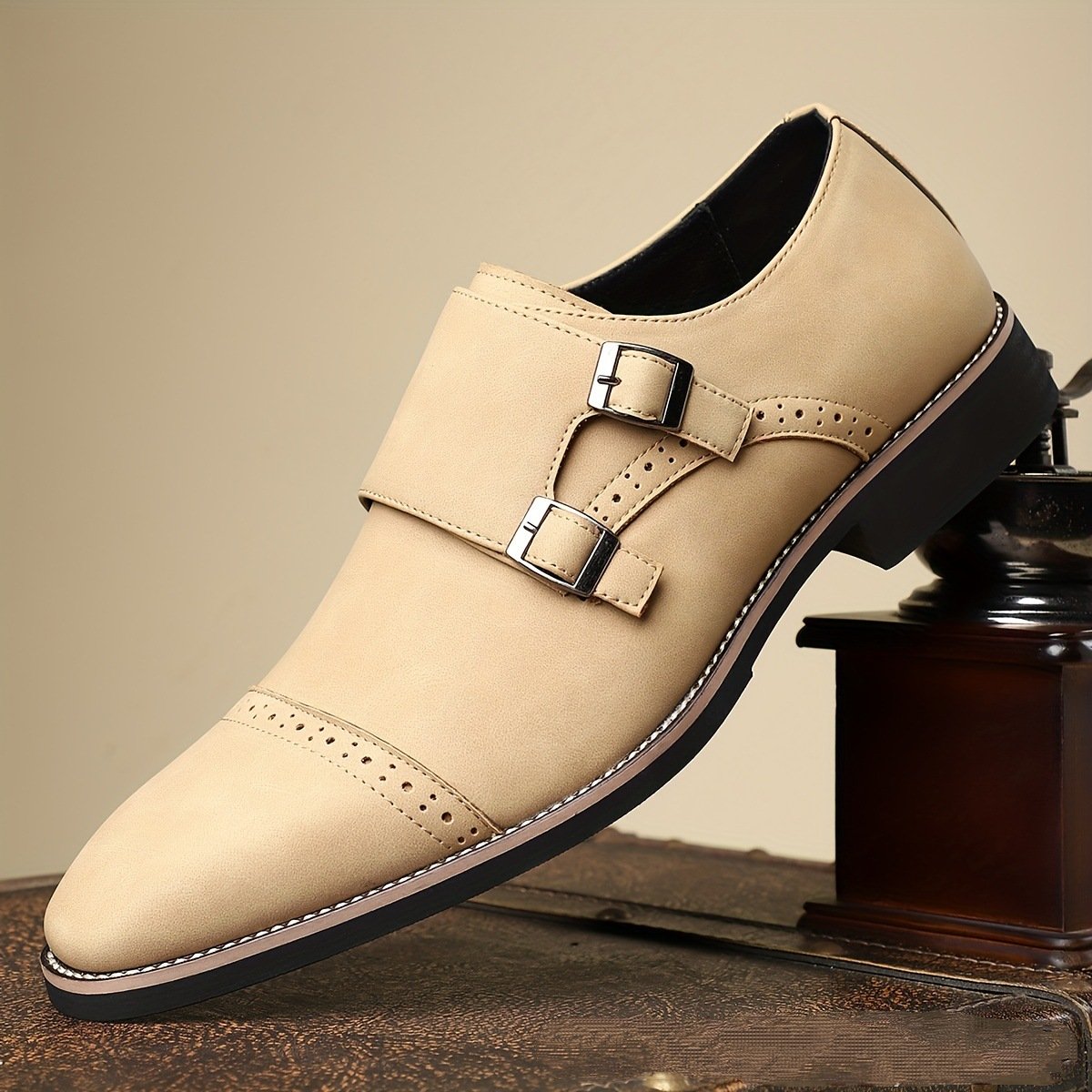 Oxford Shoes For Men Double Monk Strap